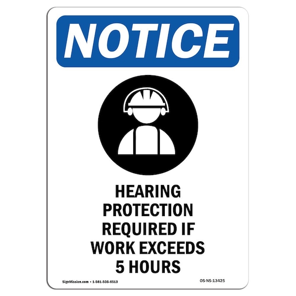 OSHA, Hearing Protection, 5in X 3.5in, 10PK, 3.5" W, 5" H, Portrait, PK10, OS-NS-D-35-V-13425-10PK